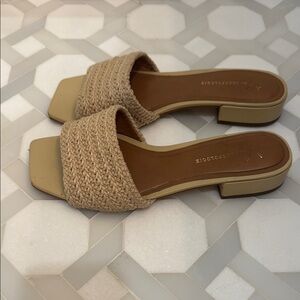 Anthropologie Tan Sandals with Woven Design